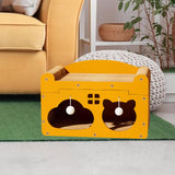 Maxbell Maxbell Cardboard Cat House Hideout Liightweight Cat Scratching Pad Small Dogs Bunny Yellow