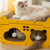 Maxbell Maxbell Cardboard Cat House Hideout Liightweight Cat Scratching Pad Small Dogs Bunny Yellow