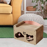 Maxbell Cardboard Cat House Hideout Liightweight Cat Scratching Pad Small Dogs Bunny Gray