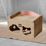 Maxbell Cardboard Cat House Hideout Liightweight Cat Scratching Pad Small Dogs Bunny Gray