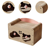 Maxbell Cardboard Cat House Hideout Liightweight Cat Scratching Pad Small Dogs Bunny Gray