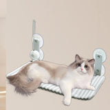 Maxbell Cat Window Perch with Teaser Toy Cat Hammock for Indoor Cats Kittens Viewing Gray L