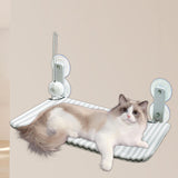 Maxbell Cat Window Perch with Teaser Toy Cat Hammock for Indoor Cats Kittens Viewing Gray XL