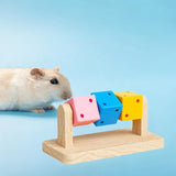 Maxbell Hamster Cage Toy Exercise Multifunctional Wood Chewing Cubes for Rabbit Mice Rat