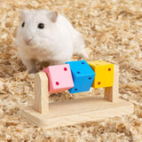 Maxbell Hamster Cage Toy Exercise Multifunctional Wood Chewing Cubes for Rabbit Mice Rat