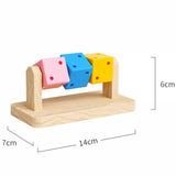 Maxbell Hamster Cage Toy Exercise Multifunctional Wood Chewing Cubes for Rabbit Mice Rat