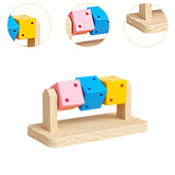 Maxbell Hamster Cage Toy Exercise Multifunctional Wood Chewing Cubes for Rabbit Mice Rat