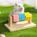 Maxbell Hamster Cage Toy Exercise Multifunctional Wood Chewing Cubes for Rabbit Mice Rat