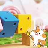 Maxbell Hamster Cage Toy Exercise Multifunctional Wood Chewing Cubes for Rabbit Mice Rat