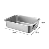 Maxbell Stainless Steel Cats Litter Basin Portable Cat Litter Tray for Kitten Rabbits 40cmx30cmx15cm