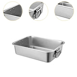 Maxbell Stainless Steel Cats Litter Basin Portable Cat Litter Tray for Kitten Rabbits 40cmx30cmx15cm