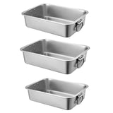 Maxbell Stainless Steel Cats Litter Basin Portable Cat Litter Tray for Kitten Rabbits 40cmx30cmx15cm