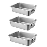 Maxbell Stainless Steel Cats Litter Basin Portable Cat Litter Tray for Kitten Rabbits 40cmx30cmx15cm