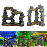 Maxbell Fish Tank Decoration Hideout Chic Accessories Reptile DIY Supplies Rock Cave Style A