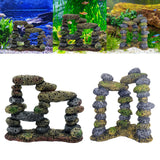 Maxbell Fish Tank Decoration Hideout Chic Accessories Reptile DIY Supplies Rock Cave Style A