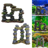 Maxbell Fish Tank Decoration Hideout Chic Accessories Reptile DIY Supplies Rock Cave Style A