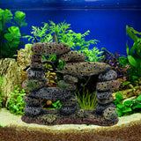Maxbell Fish Tank Decoration Hideout Chic Accessories Reptile DIY Supplies Rock Cave Style A