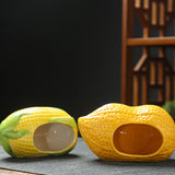Maxbell Pottery Hamster House Decoration Small Animals Nest for Gerbil Lemmings Mice Corn Shape