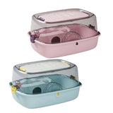 Maxbell Hamster Cage Transparent Ventilation House for Guinea Pigs Sugar Glider Rats Pink