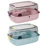 Maxbell Hamster Cage Transparent Ventilation House for Guinea Pigs Sugar Glider Rats Pink
