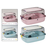 Maxbell Hamster Cage Transparent Ventilation House for Guinea Pigs Sugar Glider Rats Pink