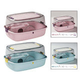 Maxbell Hamster Cage Transparent Ventilation House for Guinea Pigs Sugar Glider Rats Pink