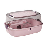 Maxbell Hamster Cage Transparent Ventilation House for Guinea Pigs Sugar Glider Rats Pink
