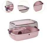 Maxbell Hamster Cage Transparent Ventilation House for Guinea Pigs Sugar Glider Rats Pink