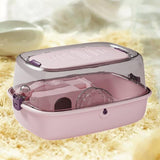 Maxbell Hamster Cage Transparent Ventilation House for Guinea Pigs Sugar Glider Rats Pink