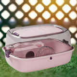 Maxbell Hamster Cage Transparent Ventilation House for Guinea Pigs Sugar Glider Rats Pink