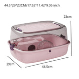 Maxbell Hamster Cage Transparent Ventilation House for Guinea Pigs Sugar Glider Rats Pink
