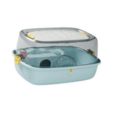 Maxbell Hamster Cage Transparent Ventilation House for Guinea Pigs Sugar Glider Rats Blue