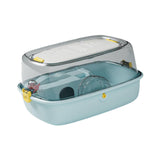 Maxbell Hamster Cage Transparent Ventilation House for Guinea Pigs Sugar Glider Rats Blue