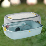 Maxbell Hamster Cage Transparent Ventilation House for Guinea Pigs Sugar Glider Rats Blue