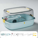 Maxbell Hamster Cage Transparent Ventilation House for Guinea Pigs Sugar Glider Rats Blue