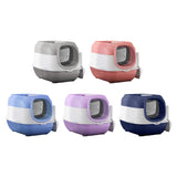 Maxbell Hooded Cat Litter Box with Lid Sturdy Portable Large Pet Litter Box with Lid Gray