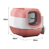 Maxbell Hooded Cat Litter Box with Lid Sturdy Portable Large Pet Litter Box with Lid Pink