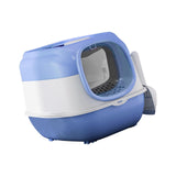 Maxbell Hooded Cat Litter Box with Lid Sturdy Portable Large Pet Litter Box with Lid Blue