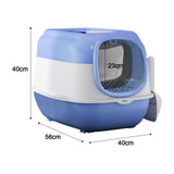 Maxbell Hooded Cat Litter Box with Lid Sturdy Portable Large Pet Litter Box with Lid Blue