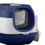 Maxbell Maxbell Hooded Cat Litter Box with Lid Sturdy Portable Large Pet Litter Box with Lid Dark Blue
