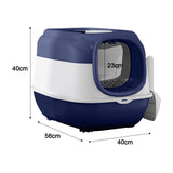 Maxbell Maxbell Hooded Cat Litter Box with Lid Sturdy Portable Large Pet Litter Box with Lid Dark Blue