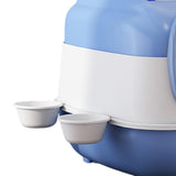 Maxbell Hooded Cat Litter Box Large Cat Toilet Portable Kitten Potty Pet Accessories blue