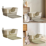 Maxbell Pet Litter Box with Litter Mat Pet Cleaner Accessories Cat Box Kitten Toilet grey