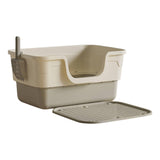 Maxbell Pet Litter Box with Litter Mat Pet Cleaner Accessories Cat Box Kitten Toilet grey