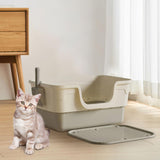 Maxbell Pet Litter Box with Litter Mat Pet Cleaner Accessories Cat Box Kitten Toilet grey