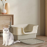 Maxbell Pet Litter Box with Litter Mat Pet Cleaner Accessories Cat Box Kitten Toilet grey