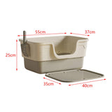 Maxbell Pet Litter Box with Litter Mat Pet Cleaner Accessories Cat Box Kitten Toilet grey