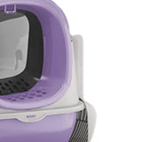 Maxbell Maxbell Hooded Cat Litter Box with Cat Bowls Portable Anti Splashing Pet Litter Tray Purple