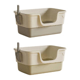 Maxbell Cat Litter Box with Cat Scoop Portable Extra Large Bedpan Cat Toilet Sandbox grey