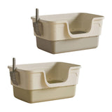 Maxbell Cat Litter Box with Cat Scoop Portable Extra Large Bedpan Cat Toilet Sandbox grey